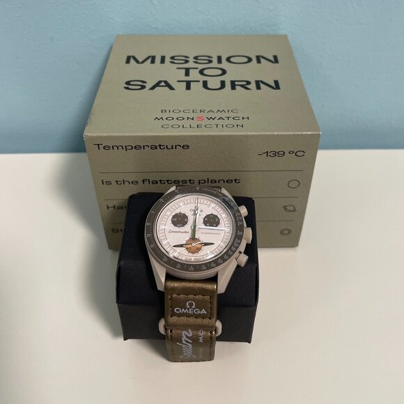 🍪 Swatch x Omega MoonSwatch Mission to Saturn | Bioceramic Beige-Gold - Picture 3 of 6